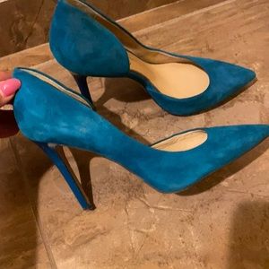 2/$18 Jessica Simpson turquoise suede heels